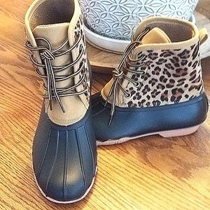 Cheetah Print Women's Duck Boots